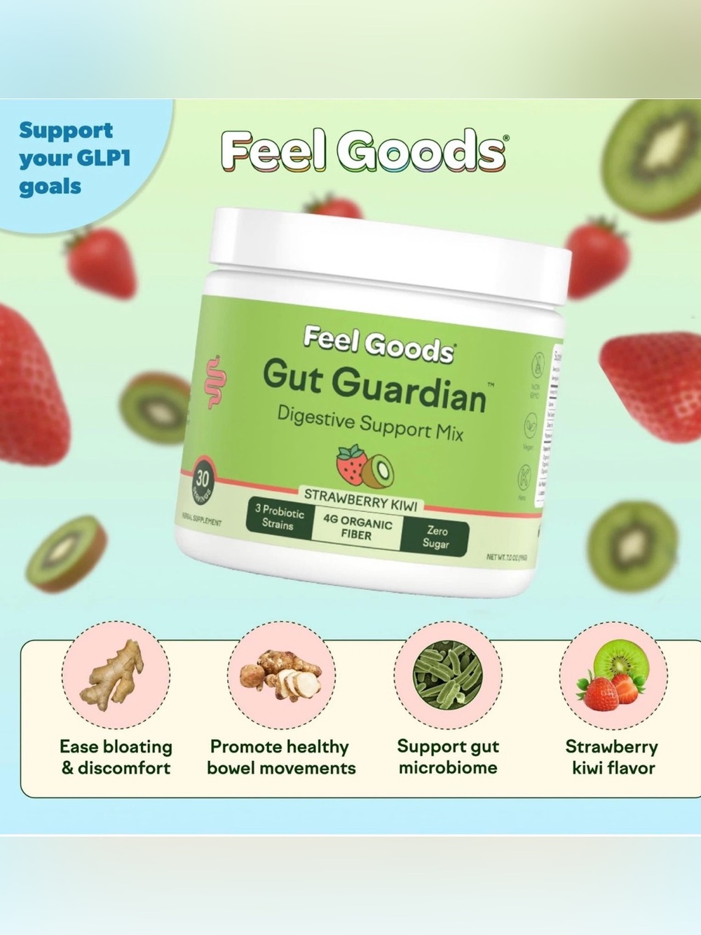 Feel Goods NEW Gut Guardian Digestive Support Mix Gut Health Probiotic Fiber